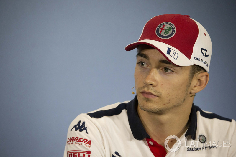 Charles Leclerc, Sauber, nella conferenza stampa