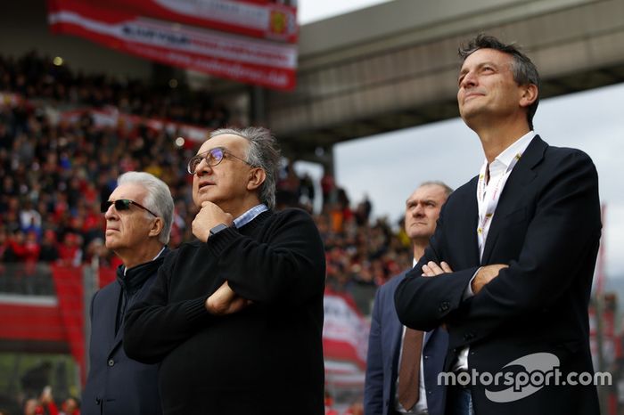 Piero Lardi Ferrari, vicepresidente de Ferrari y Sergio Marchionne, CEO FIAT Chrysler Automobiles
