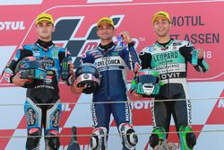 Podium : le deuxième, Aron Canet, Estrella Galicia 0,0, le vainqueur Jorge Martin, Del Conca Gresini Racing Moto3, le troisième, Enea Bastianini, Leopard Racing