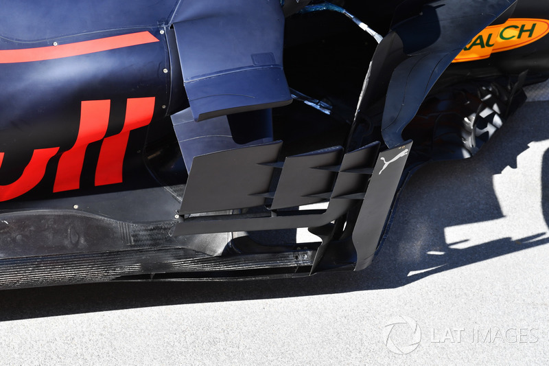 Detalle del bargeboard del Red Bull Racing RB14