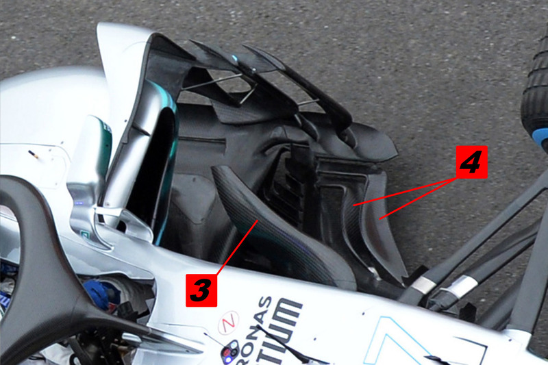Mercedes W09 detalle de bargeboard