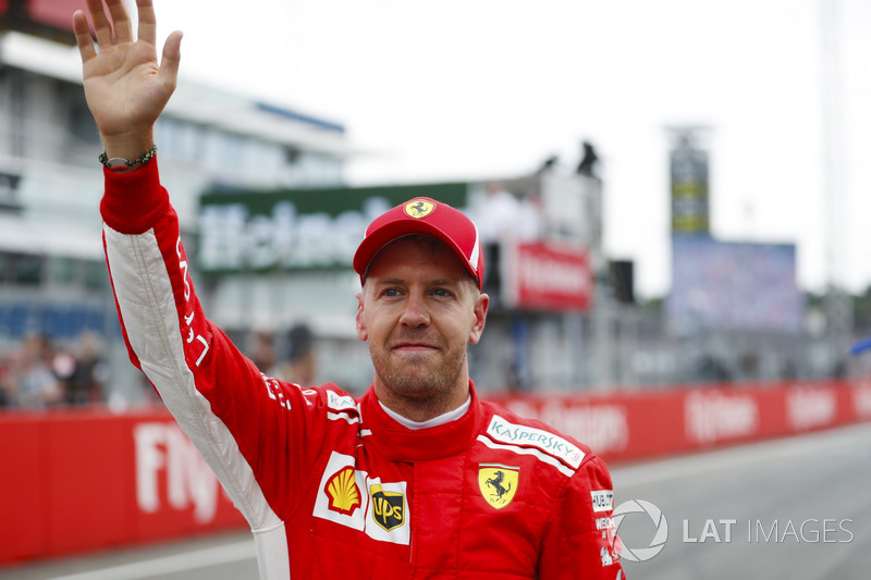 Обладатель поула Себастьян Феттель, Ferrari