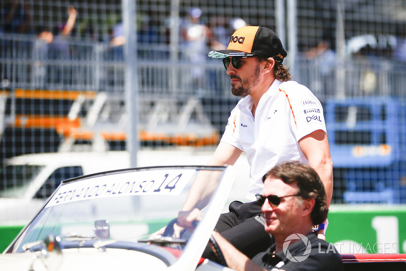 Fernando Alonso, McLaren, in the drivers parade