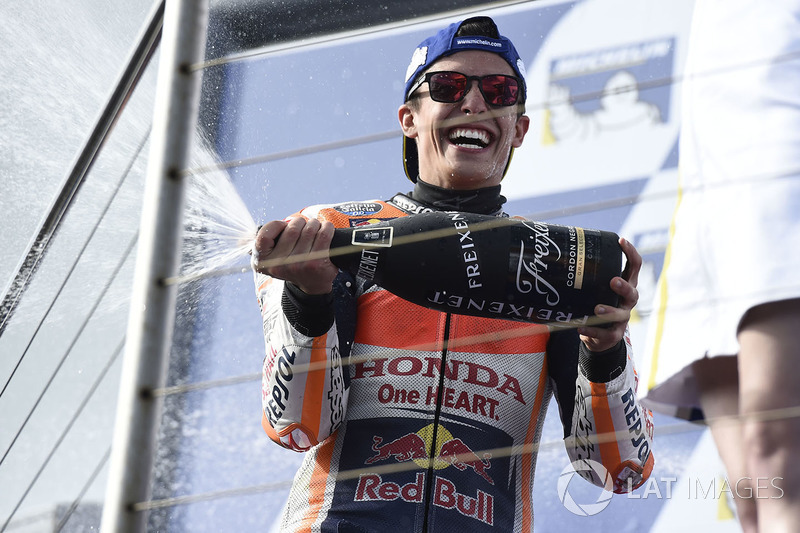 Podio: ganador de la carrera Marc Márquez, Repsol Honda Team