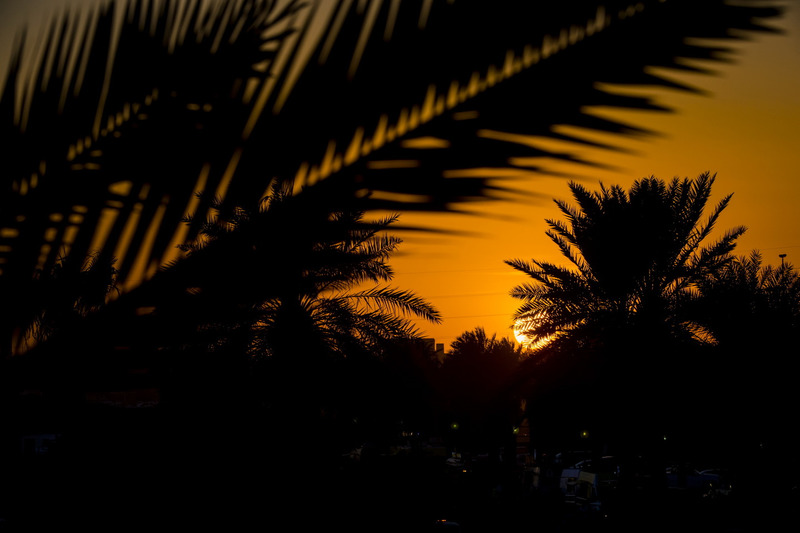 Sunsets outside the stadium