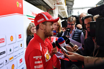 Sebastian Vettel, Ferrari talks with the media