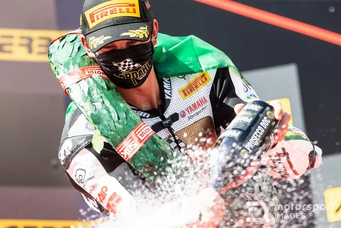 Andrea Locatelli, BARDAHL Evan Bros. WorldSSP Team celebrates his World Championship