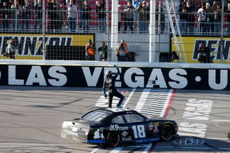 Kyle Busch, Joe Gibbs Racing, Toyota Supra Extreme Concepts/iK9, celebrates his victory