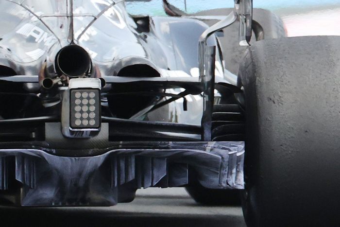 Detalle del difusor del Mercedes W12