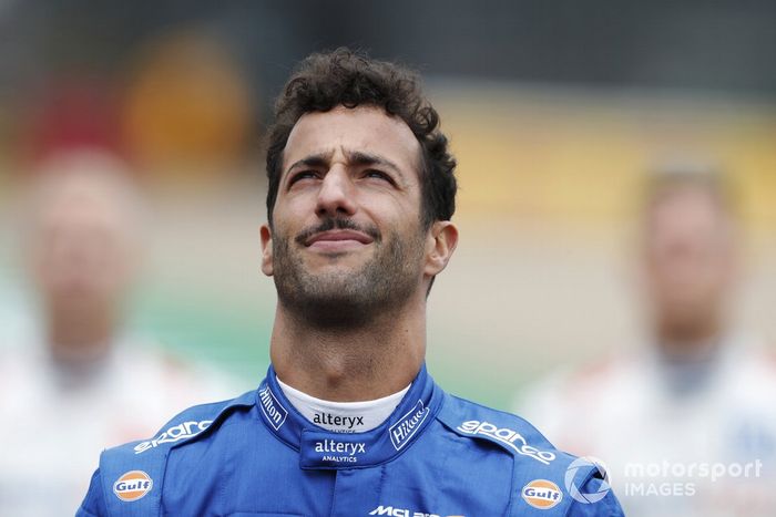 Daniel Ricciardo, McLaren, antes de la presentación del coche de Fórmula 1 de 2022