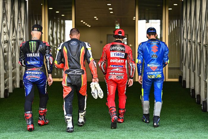 Fabio Quartararo, Yamaha Factory Racing, Cafu, former professional footballer, Francesco Bagnaia, Ducati Team, Joan Mir, Team Suzuki MotoGP