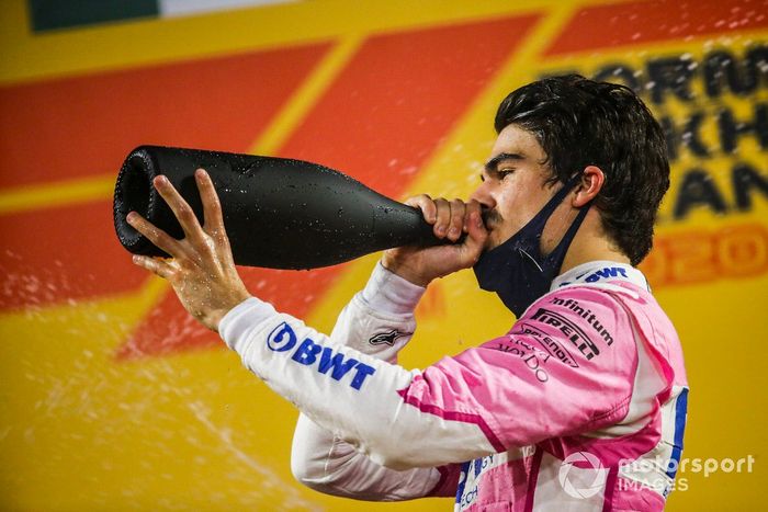 Podio: tercer lugar Lance Stroll, Racing Point
