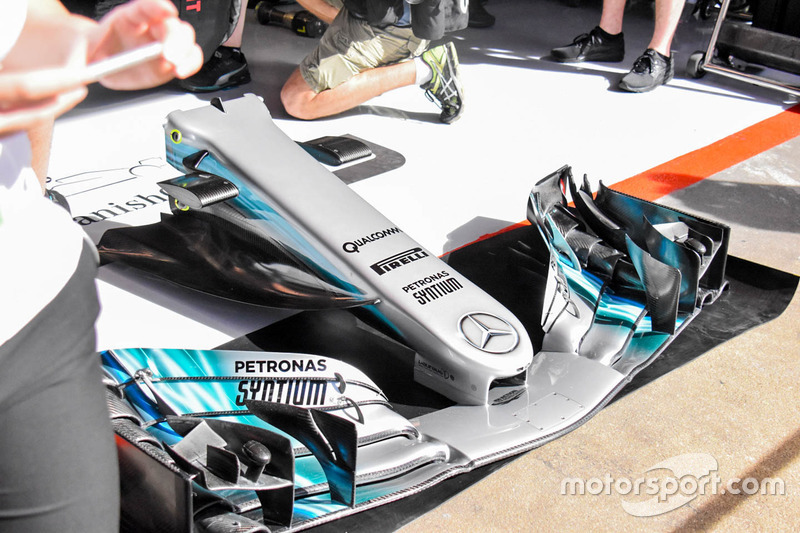 Mercedes AMG F1 W08, detalle delantero