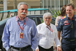 Чейз Кері, голова Formula One Group, Берні Еклстоун та Крістіан Хорнер, керівник Red Bull Racing Tea