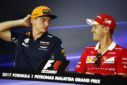 Max Verstappen, Red Bull Racing, Sebastian Vettel, Ferrari, in the FIA press conference
