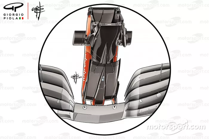 Ferrari SF90, área inferior do bico do carro