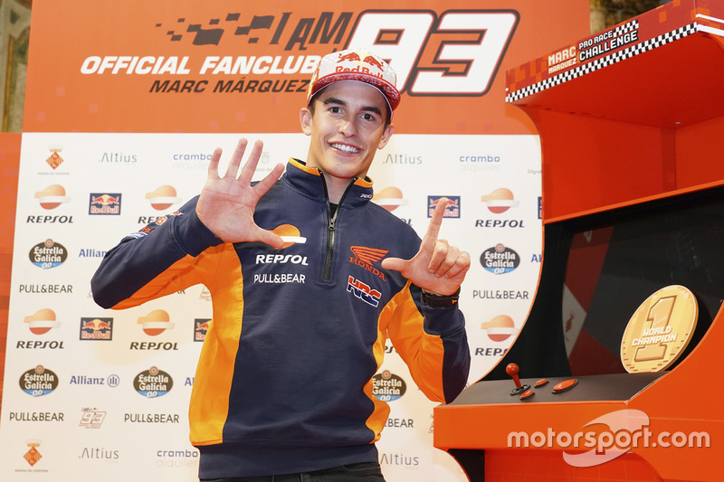 Il Campione 2018 Marc Márquez, Repsol Honda Team festeggia a Cervera