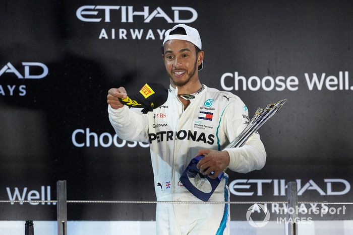Podio: ganador de la carrera Lewis Hamilton, Mercedes AMG F1