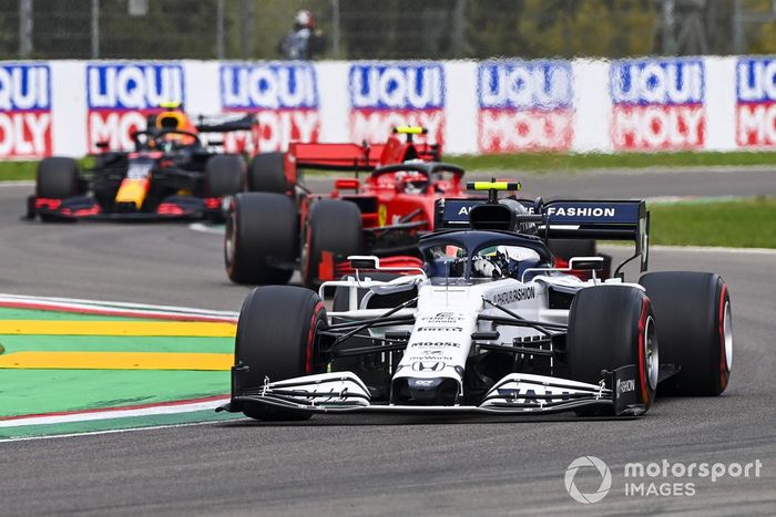 Pierre Gasly, AlphaTauri AT01, Charles Leclerc, Ferrari SF1000, Alex Albon, Red Bull Racing RB16