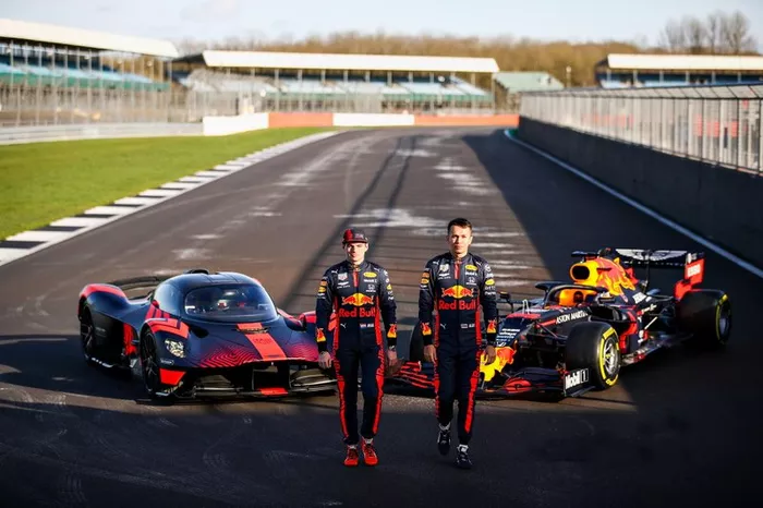 Max Verstappen,  Red Bull Racing and Alexander Albon, Red Bull Racing driving the Red Bull Racing Aston Martin Valkyrie