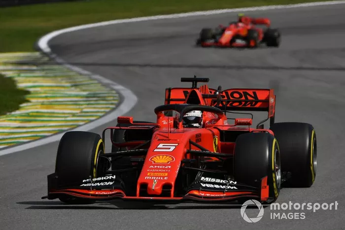 Sebastian Vettel y Charles Leclerc en Brasil 2019