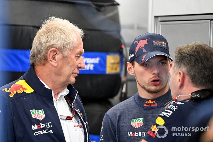 Helmut Marko, asesor, Red Bull Racing, Max Verstappen, Red Bull Racing, Christian Horner, director del equipo, Red Bull Racing