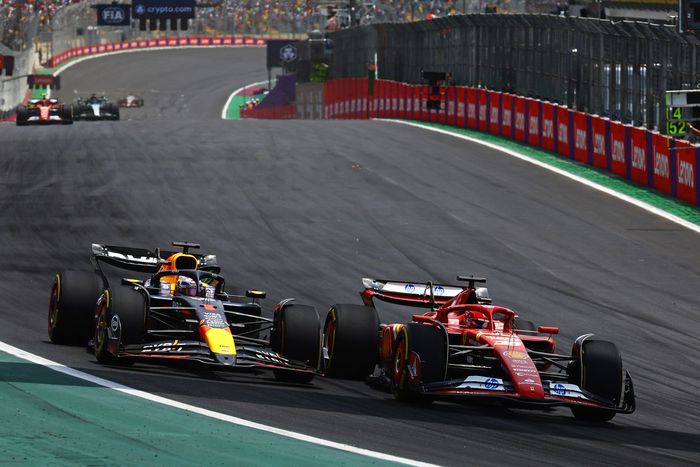 Max Verstappen, Red Bull Racing RB20, Charles Leclerc, Ferrari SF-24