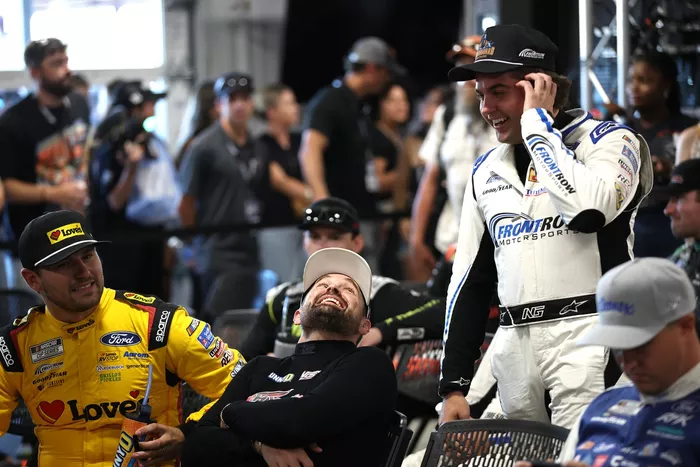 Todd Gilliland, Front Row Motorsports Ford, Ricky Stenhouse Jr., Hyak Motorsports Chevrolet, Noah Gragson, Front Row Motorsports Ford
