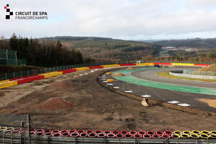 Obras en la pista de Spa-Francorchamps