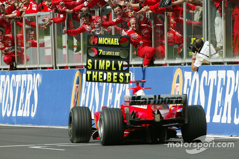 Secondo al traguardo e sette volte Campione del Mondo: Michael Schumacher, Ferrari