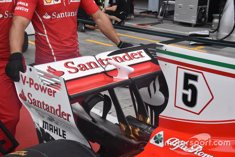 Ferrari SF70H, detalle del alerón trasero
