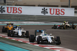 Felipe Massa, Williams FW38 leads team mate Valtteri Bottas, Williams FW38