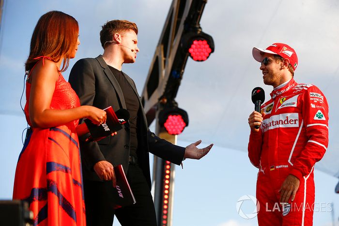 Jake Humphrey, Sebastian Vettel, Ferrari