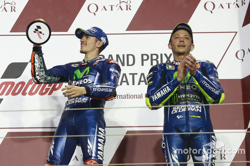 1. Maverick Viñales, Yamaha Factory Racing; 3. Valentino Rossi, Yamaha Factory Racing