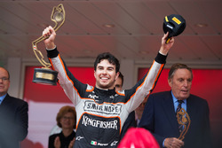 Sergio Perez, Sahara Force India F1 celebrates his third position on the podium