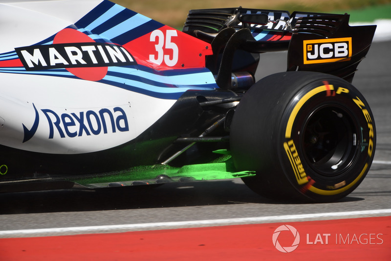 Lance Stroll, Williams FW41 with aero paint on the rear floor