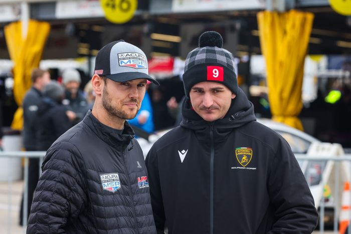 #60 Acura Meyer Shank Racing w/Curb Agajanian Acura ARX-06: Tom Blomqvist, , #9 Pfaff Motorsports Lamborghini Huracan GT3 EVO2: Jordan Pepper