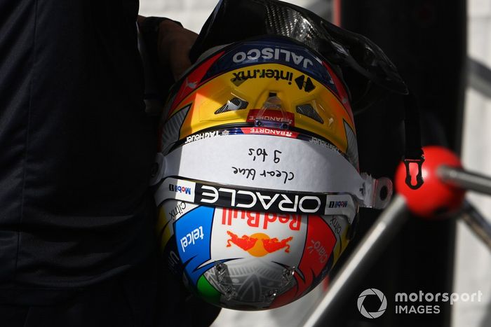 El casco de Sergio Pérez, Red Bull Racing