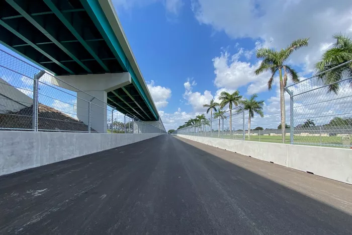 Aspectos de la construcción de la pista para el GP de Miami