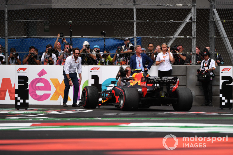 Max Verstappen, Red Bull Racing RB14 en Parc Ferme