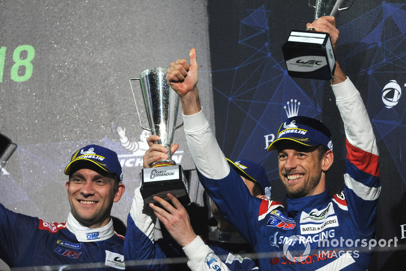 Third place overall Vitaly Petrov, Jenson Button, SMP Racing