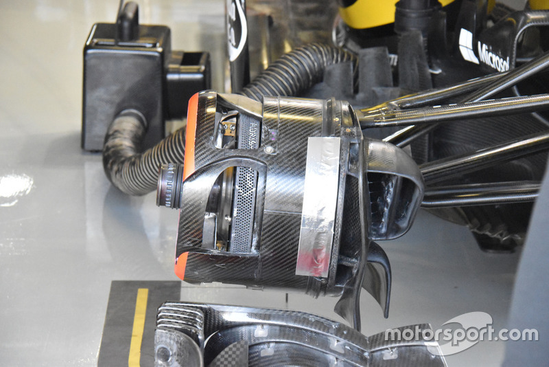 Detalle del freno frontal del Renault Sport F1 Team R.S. 18