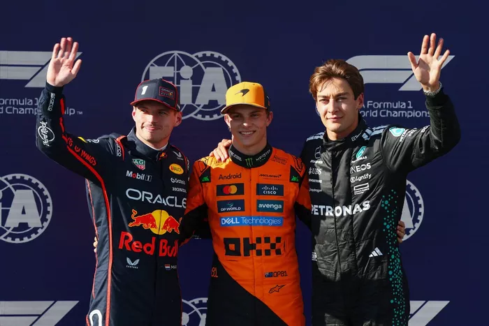 Oscar Piastri, McLaren, Max Verstappen, Red Bull Racing, George Russell, Mercedes