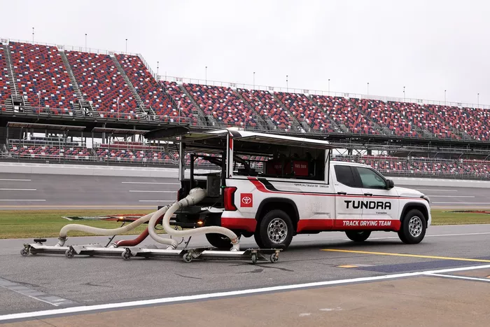 Track drying in progress
