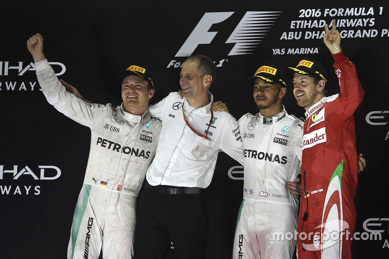 Podium: race winner Lewis Hamilton, Mercedes AMG F1, second place Nico Rosberg, Mercedes AMG F1, third place Sebastian Vettel, Ferrari