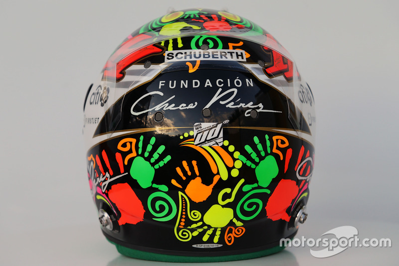 El casco de Sergio Pérez, Sahara Force India F1