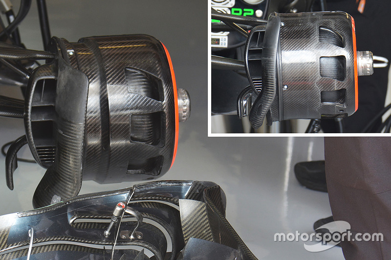 McLaren MP4-31: Vergleich Vorderradbremse