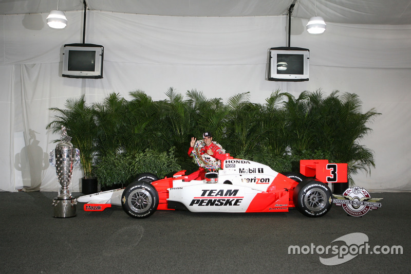 Race winner Helio Castroneves