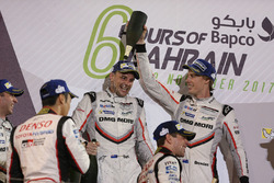 Podium LMP1: second place Timo Bernhard, Earl Bamber, Brendon Hartley