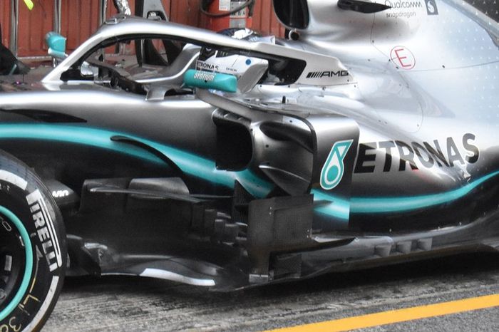 Detalle lateral del Mercedes AMG F1 W10
